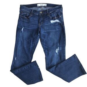 Abercrombie & Fitch Bootcut Jeans Distressed Dark Wash Denim Size 28‎